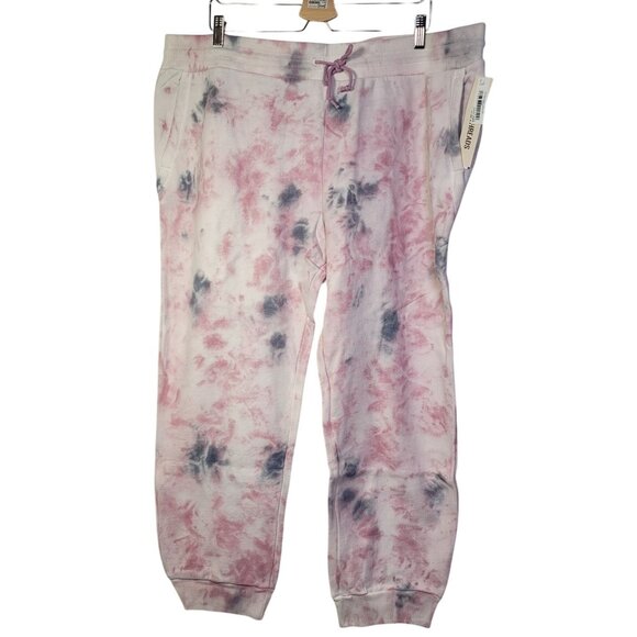 Goodthreads Women's Heritage Fleece Basic Lilac Tie-Dye Jogger Pants XX-Large - Picture 1 of 13
